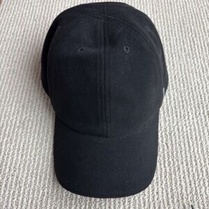 Ponyflo Cozy ear cover black performance Strapback Baseball Hat Cap Adjustable